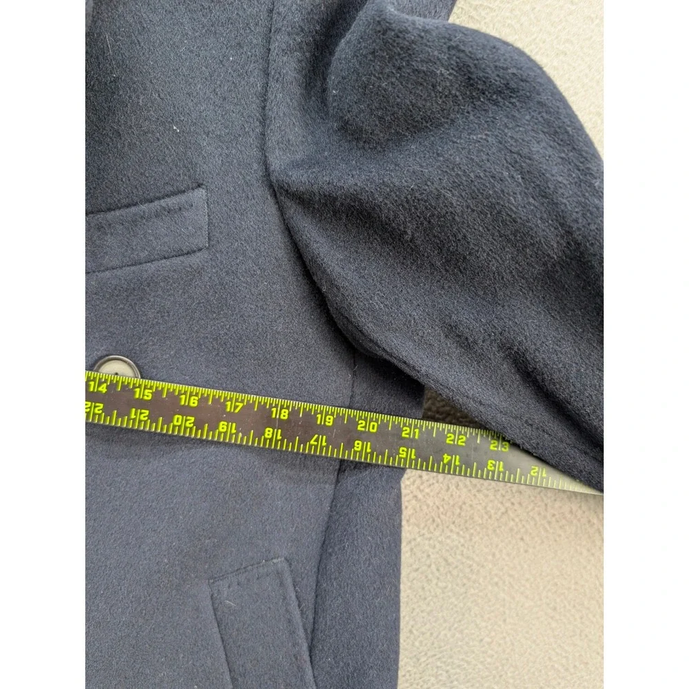 Men's Wool Double Breasted Overcoat Long Trench Coat Czech Republic Navy Large?